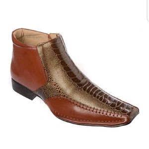 NIB size 10 Men's Cowboy Snakeskin Boots Brown